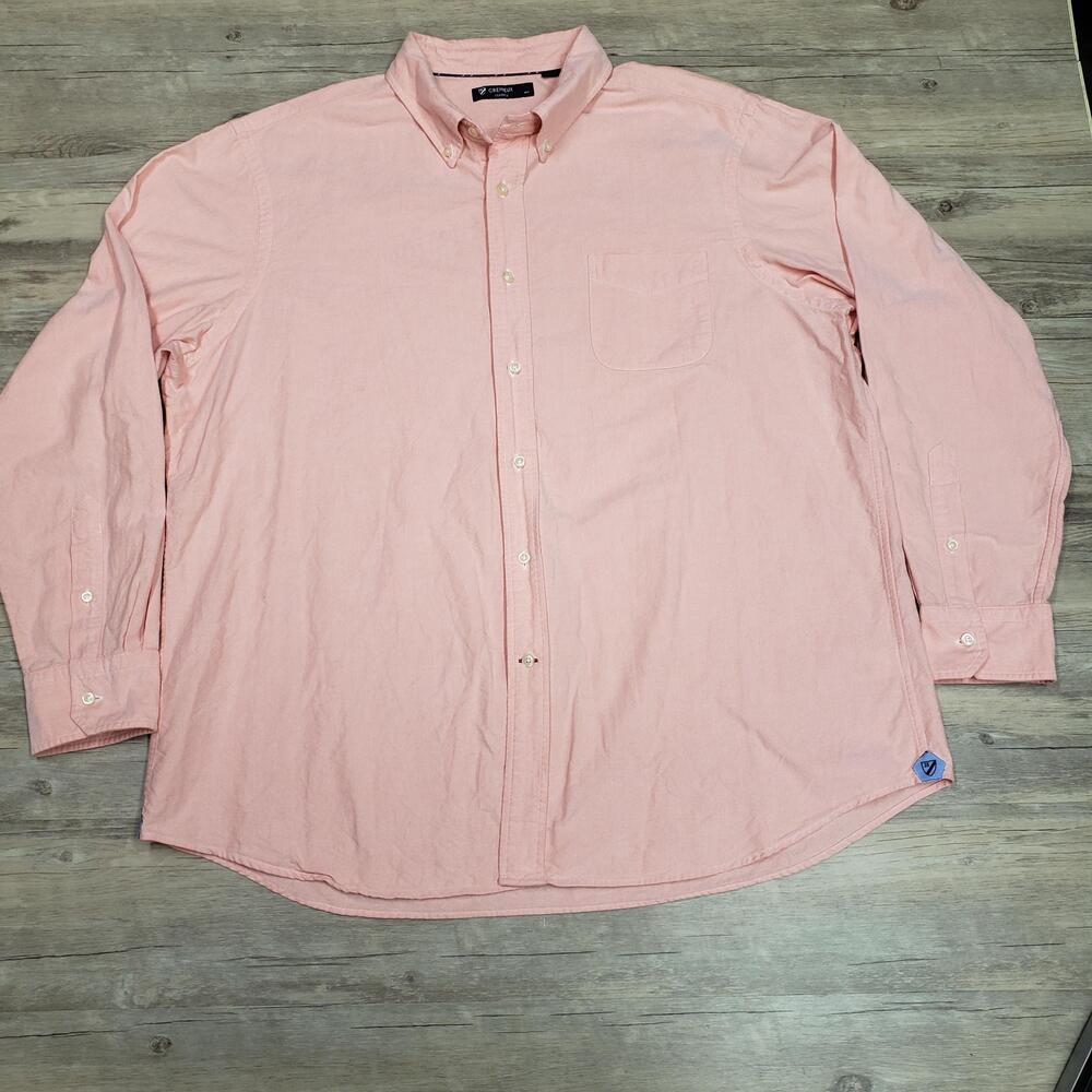 Cremieux Classics Shirt Mens 2XL Pink Solid Long Sleeve Button Down Cotton